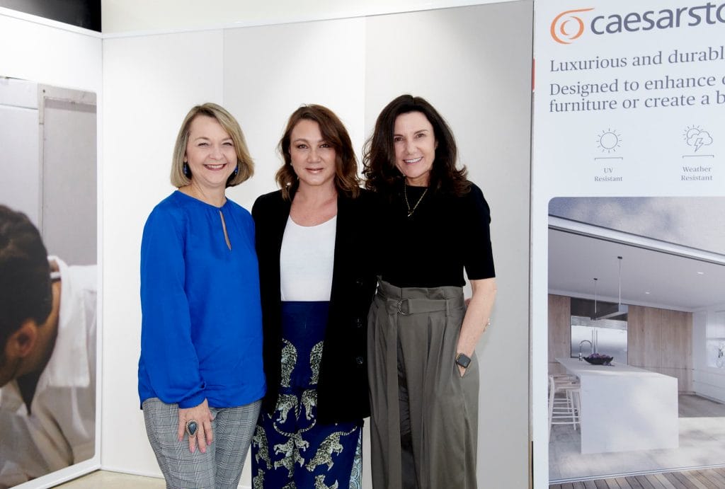 Barbe Dolan, Caesarstone Architectural Sales Consultant (centre) with Jennifer French from Inside Out Colour, me and Design (left) and Kaye Jones from Moka Design (right)