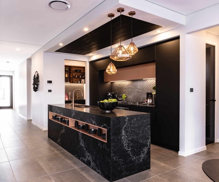8 Kitchen Benchtop Colours Designers Pair With Black Cabinets | Caesarstone  Australia